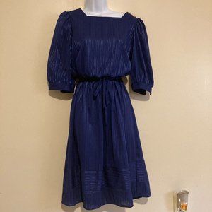 1970s Vintage Sally Lou Belted Knee Length Dress